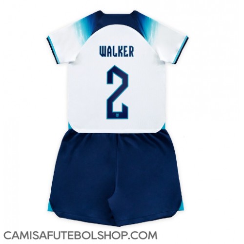 Camisa de time de futebol Inglaterra Kyle Walker #2 Replicas 1º Equipamento Infantil Mundo 2022 Manga Curta (+ Calças curtas)